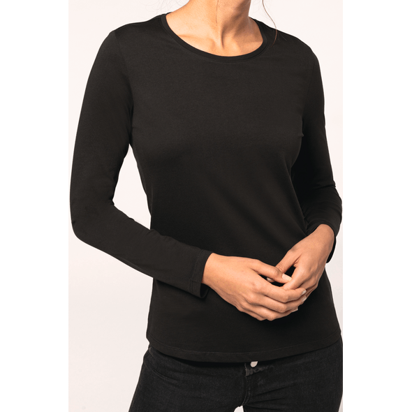 Kariban | Dame T-skjorte med lange ermer og rund hals